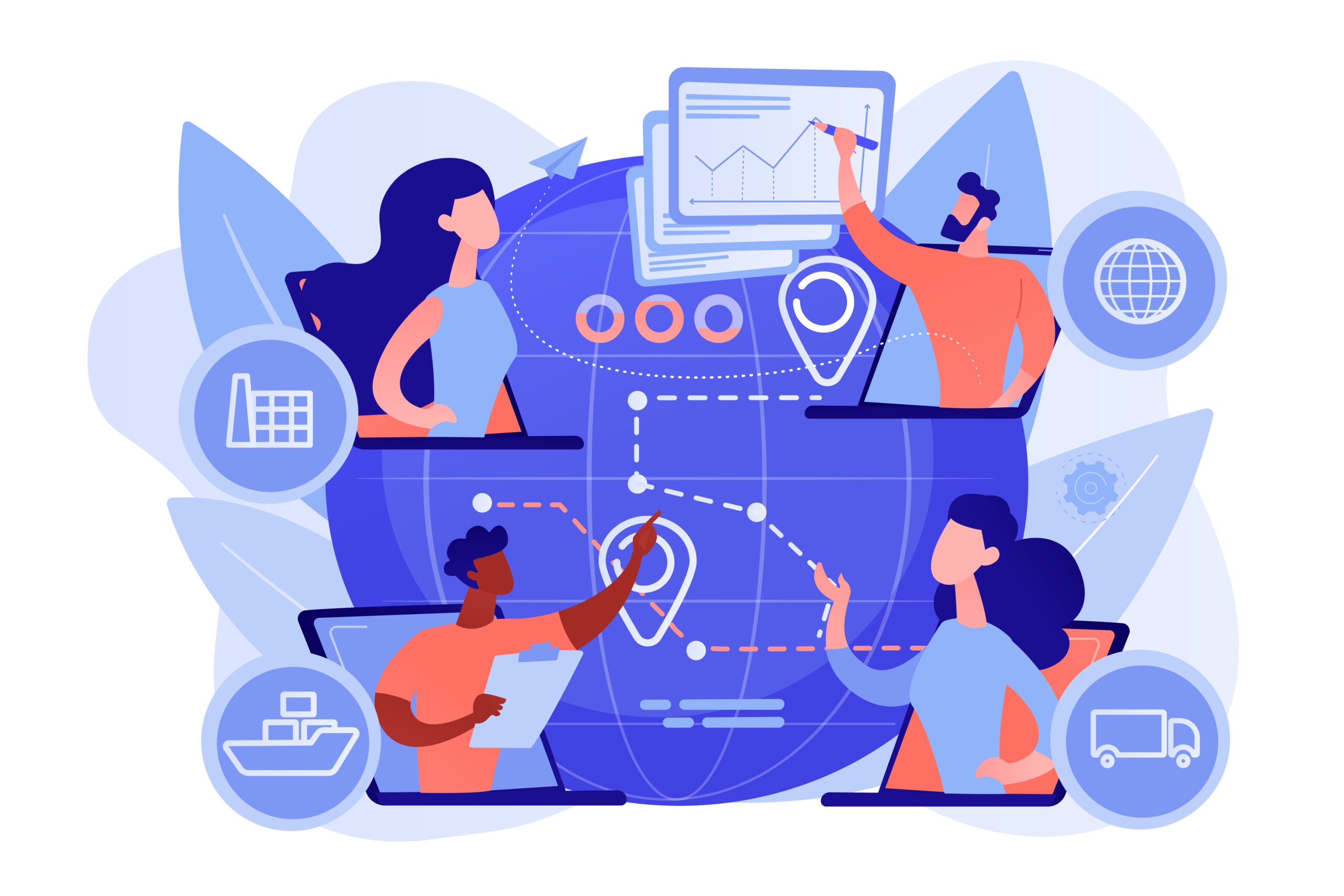 Supply chain management concept vector illustration